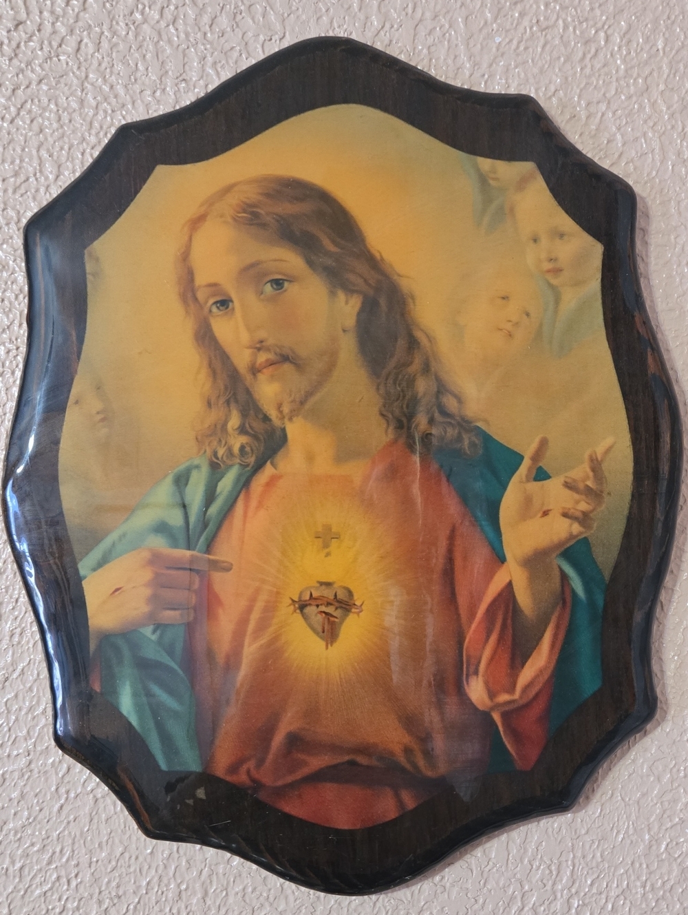 Sacred Hearth Of Jesus Wooden Plaque